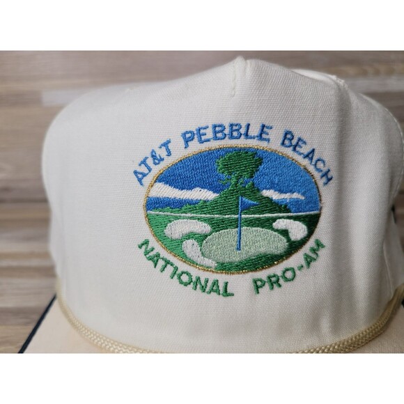 Vintage 1990s AT&T Pebble Beach National Pro-Am Embroidered White‎ USA Hat - Picture 8 of 8
